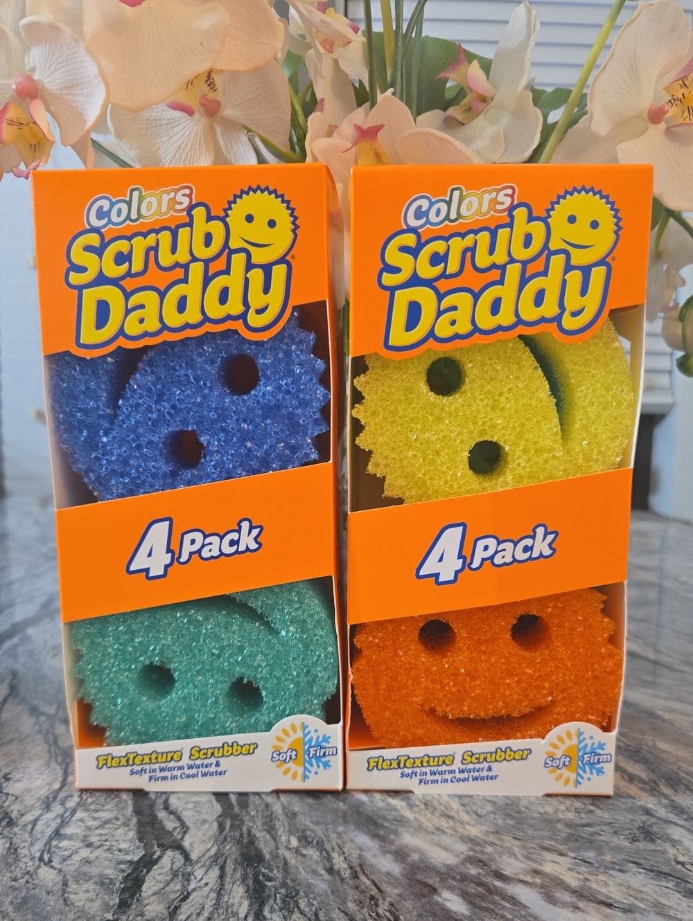 Colors 4-Pack FlexTexture Scrubbers - Blue, Green, Yellow, Orange